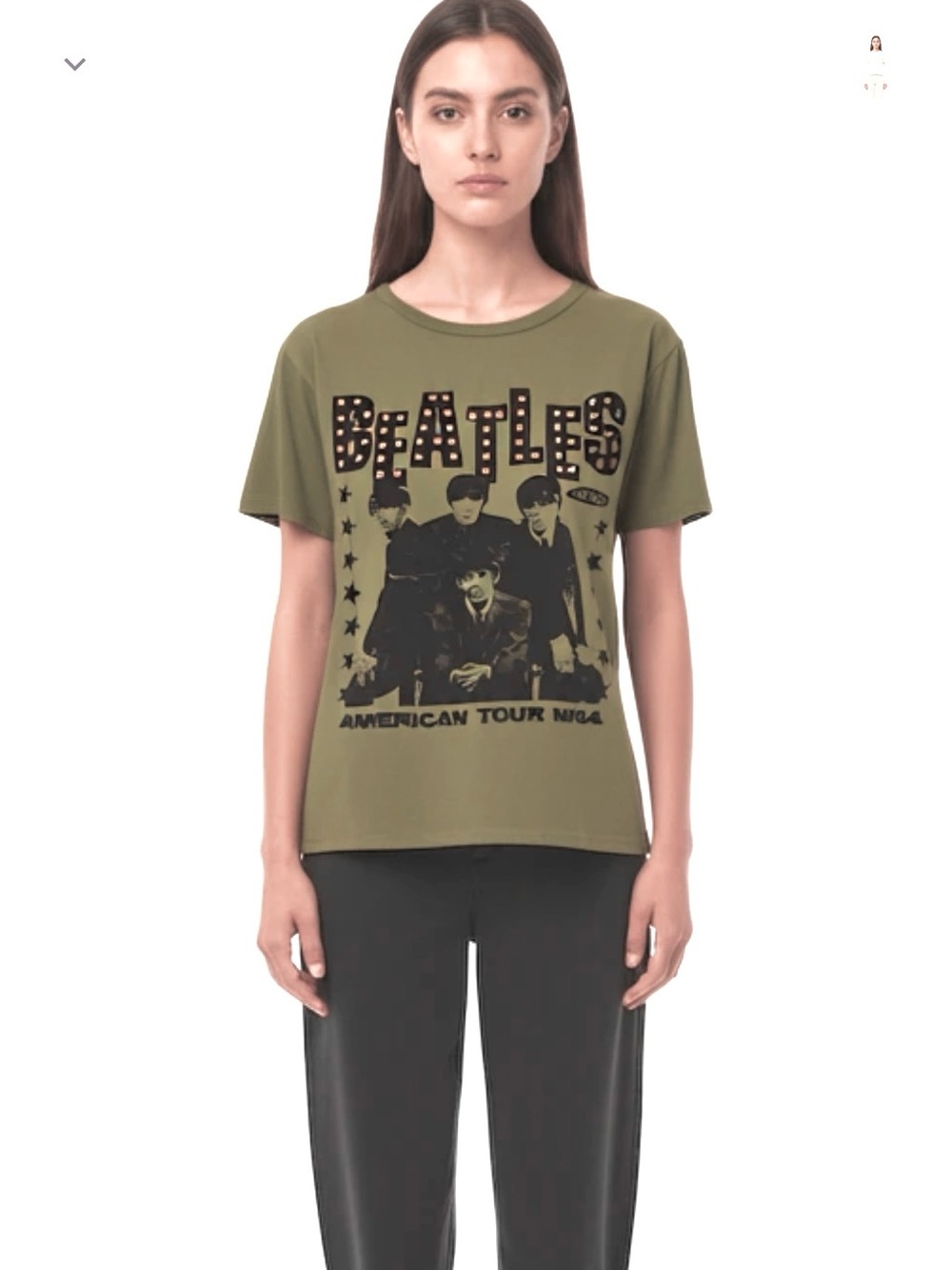 Love Tribe The Beatles Olive Green Graphic Tee